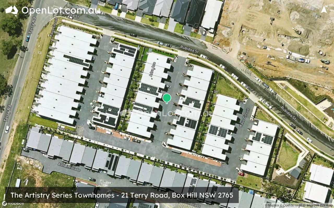 Satellite image for The Artistry Series Townhomes - 21 Terry Road, Box Hill NSW 2765