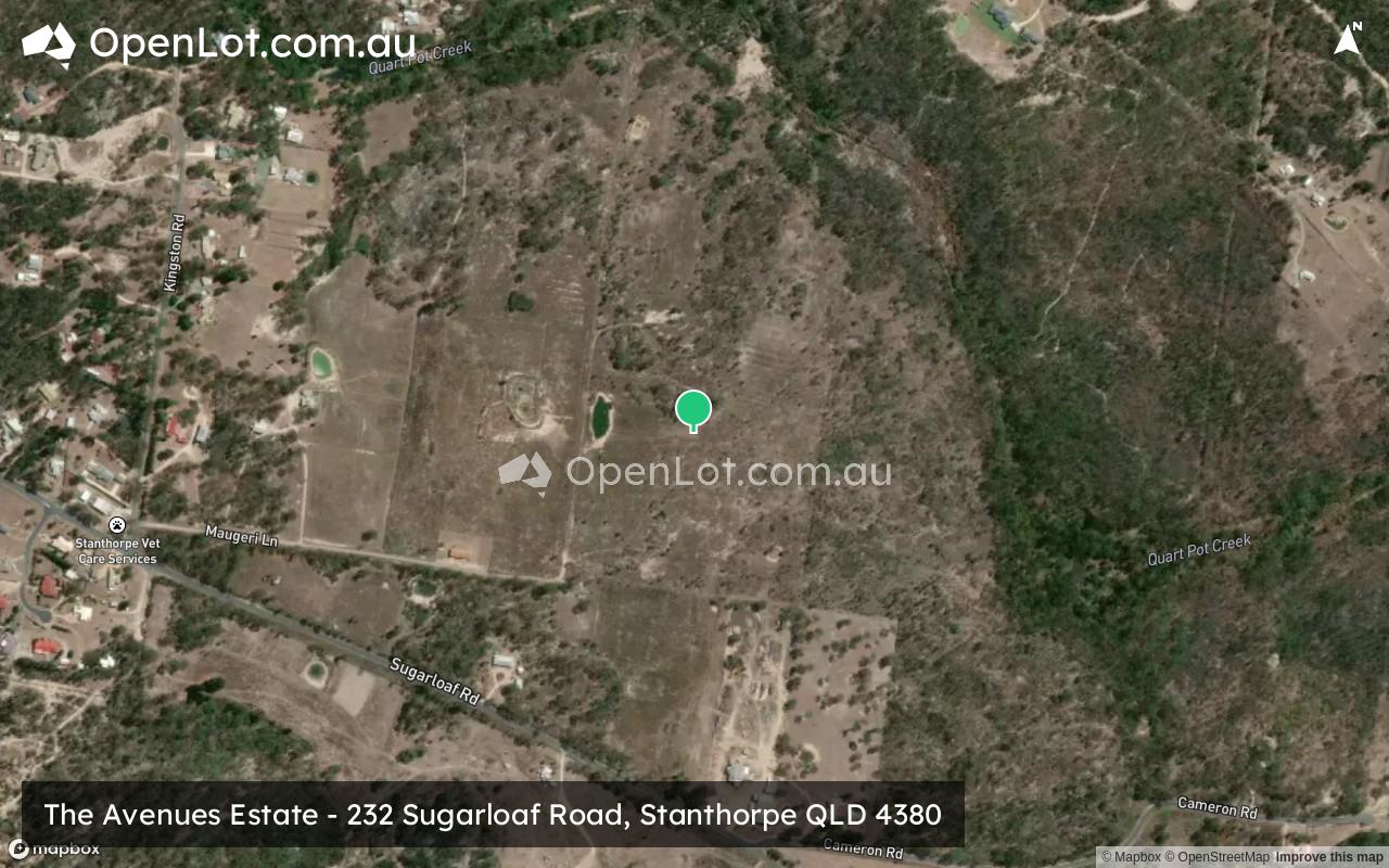 Satellite image for The Avenues Estate - 232 Sugarloaf Road, Stanthorpe QLD 4380