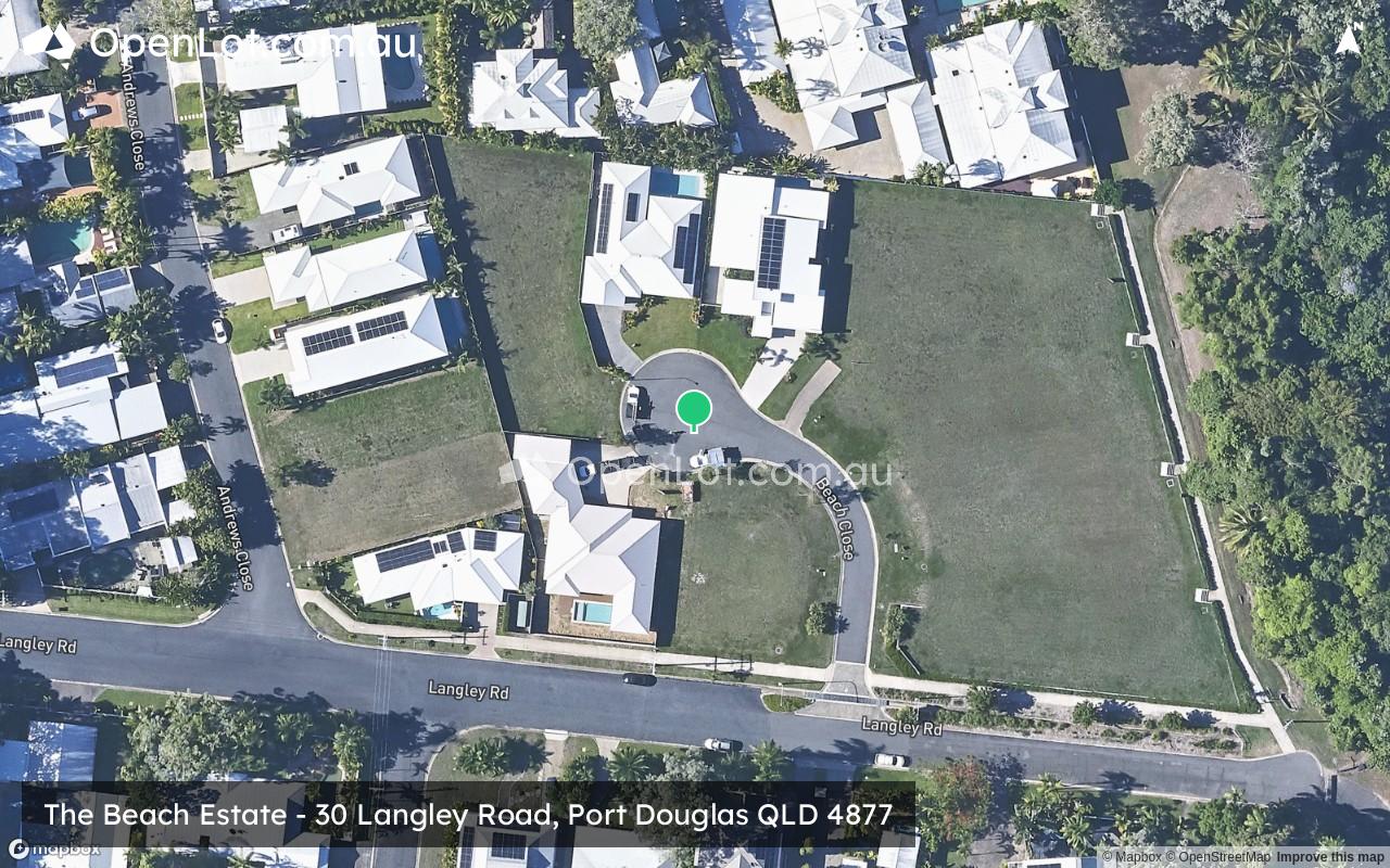 Satellite image for The Beach Estate - 30 Langley Road, Port Douglas QLD 4877