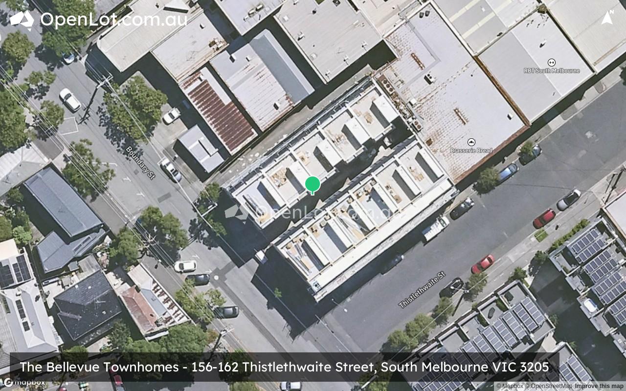 Satellite image for The Bellevue Townhomes - 156-162 Thistlethwaite Street, South Melbourne VIC 3205