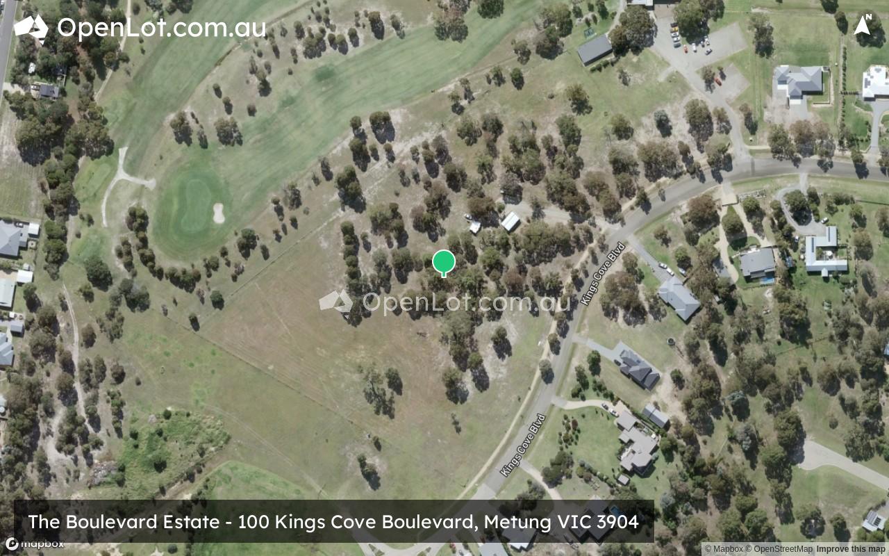 Satellite image for The Boulevard Estate - 100 Kings Cove Boulevard, Metung VIC 3904