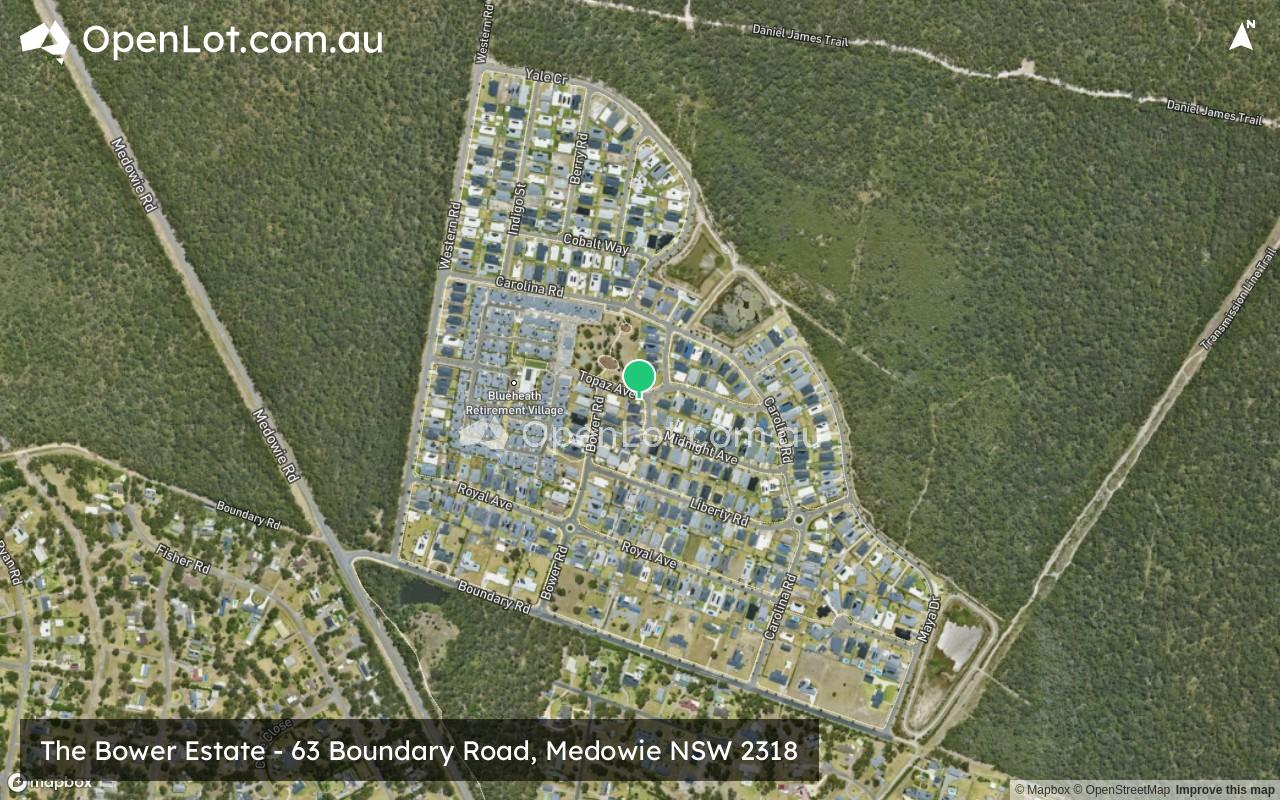 Satellite image for The Bower Estate - 63 Boundary Road, Medowie NSW 2318