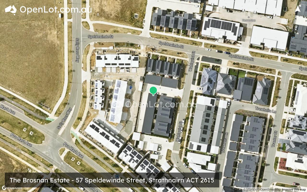 Satellite image for The Brosnan Estate - 57 Speldewinde Street, Strathnairn ACT 2615