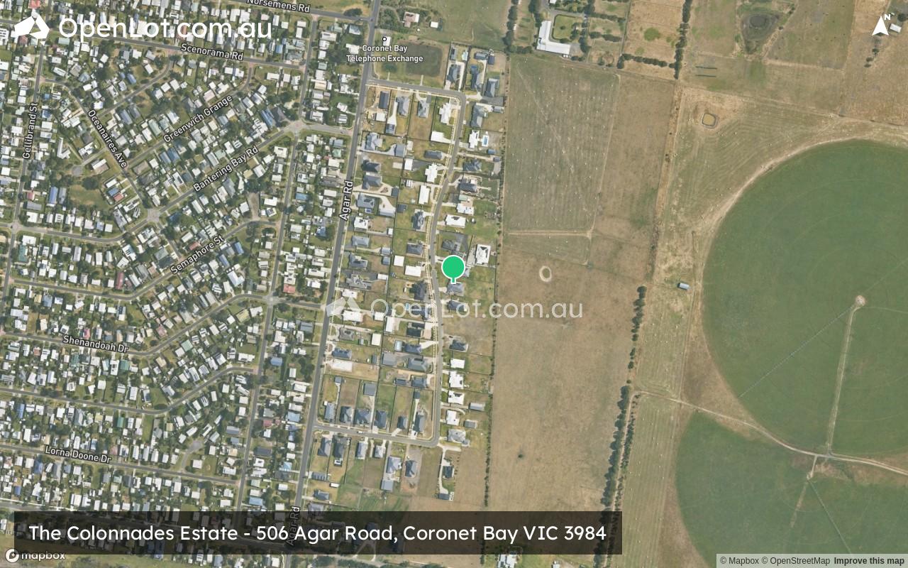 Satellite image for The Colonnades Estate - 506 Agar Road, Coronet Bay VIC 3984