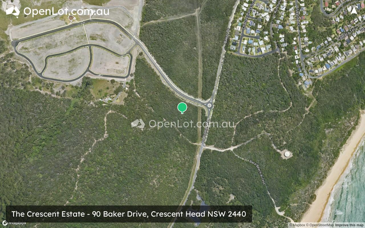 Satellite image for The Crescent Estate - 90 Baker Drive, Crescent Head NSW 2440