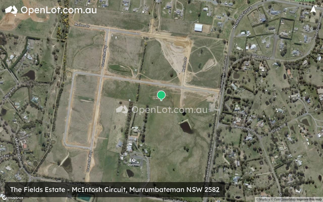 Satellite image for The Fields Estate - Mcintosh Circuit, Murrumbateman NSW 2582