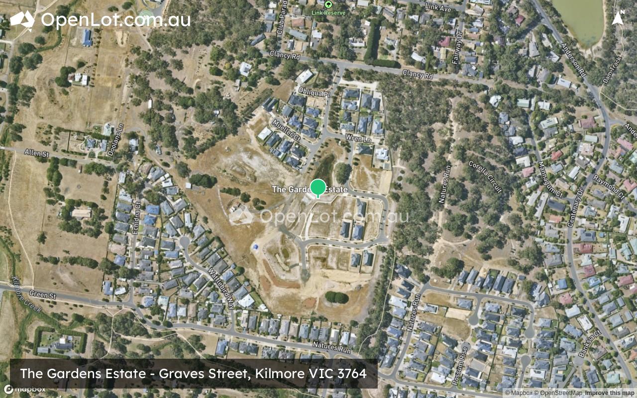 Satellite image for The Gardens Estate - Graves Street, Kilmore VIC 3764