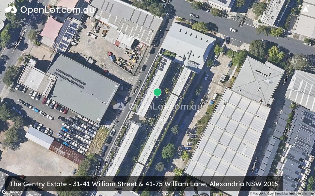 Satellite image for The Gentry Estate - 31-41 William Street & 41-75 William Lane, Alexandria NSW 2015