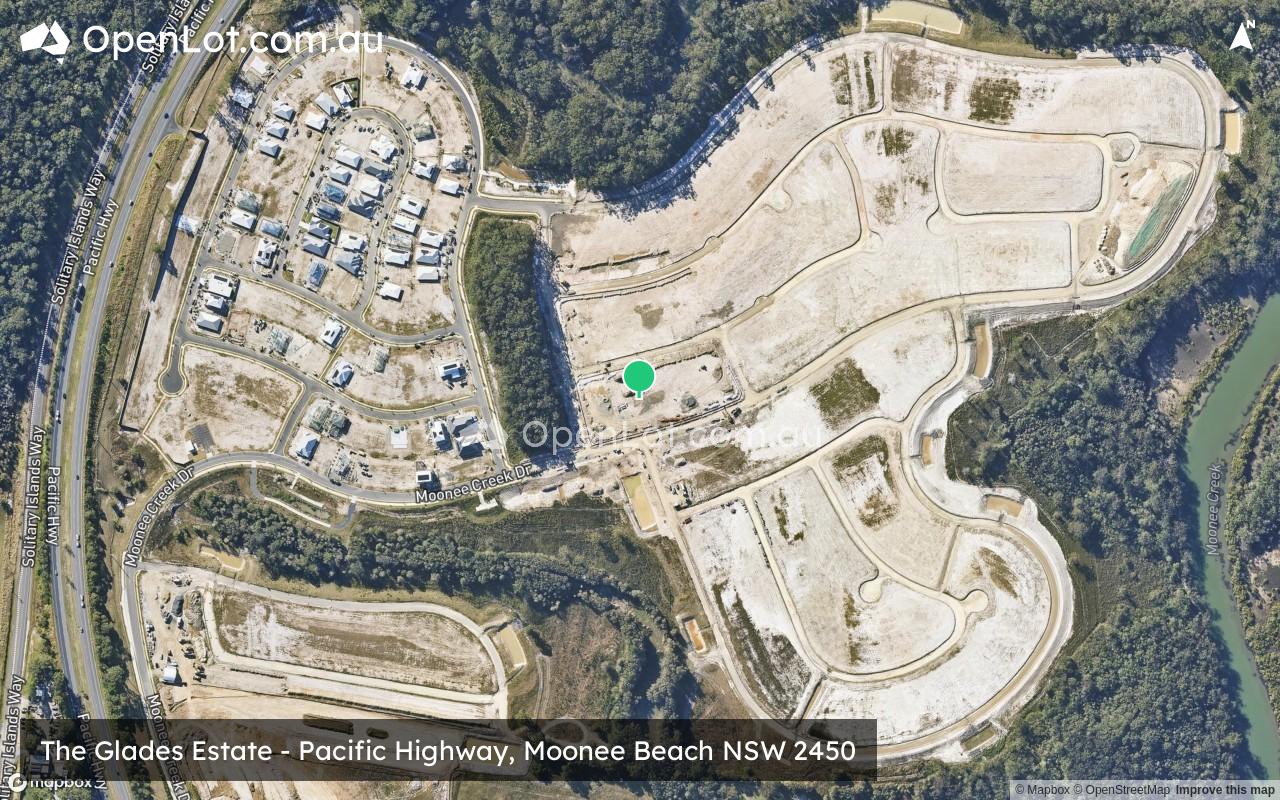 Satellite image for The Glades Estate - Pacific Highway, Moonee Beach NSW 2450