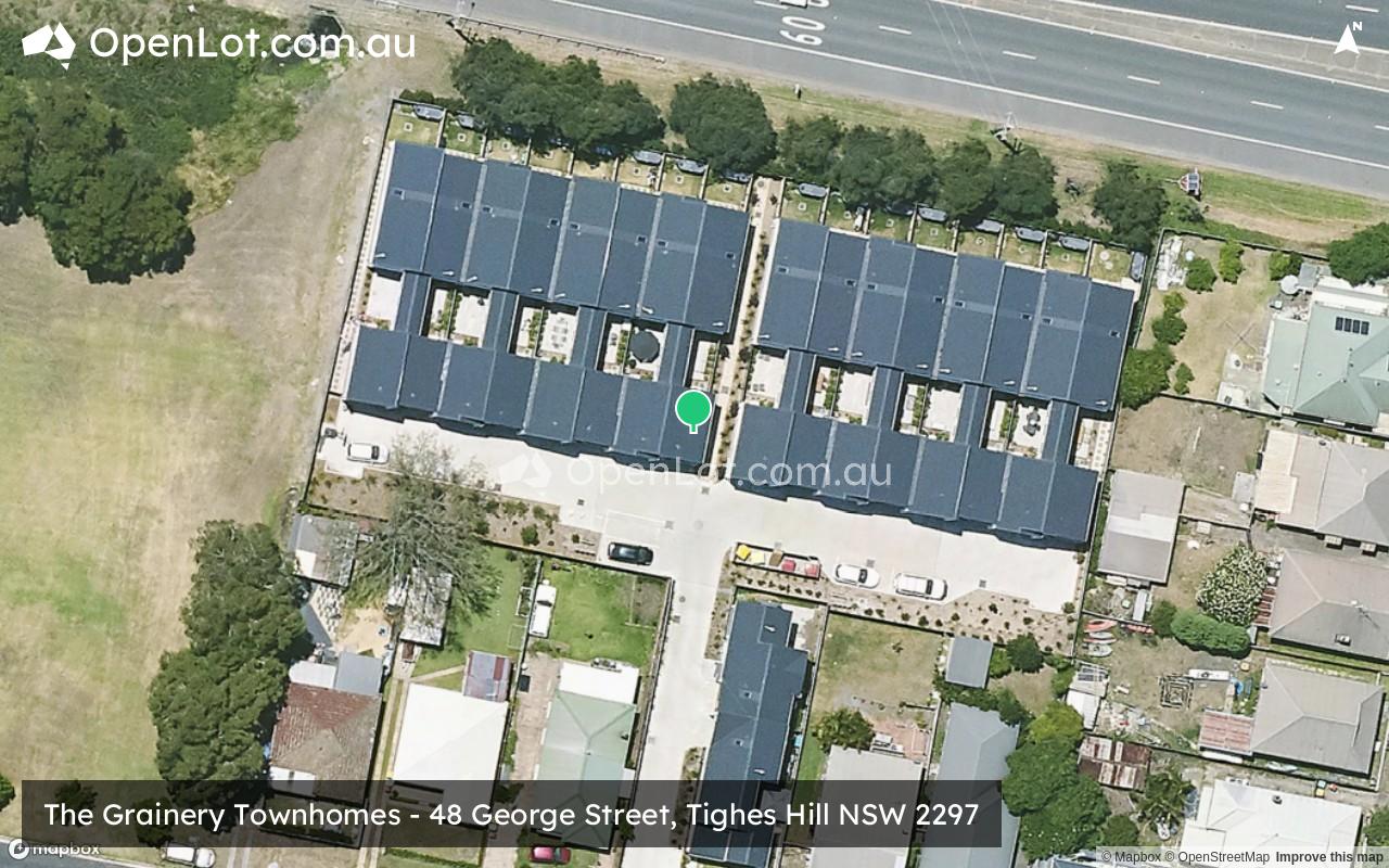 Satellite image for The Grainery Townhomes - 48 George Street, Tighes Hill NSW 2297