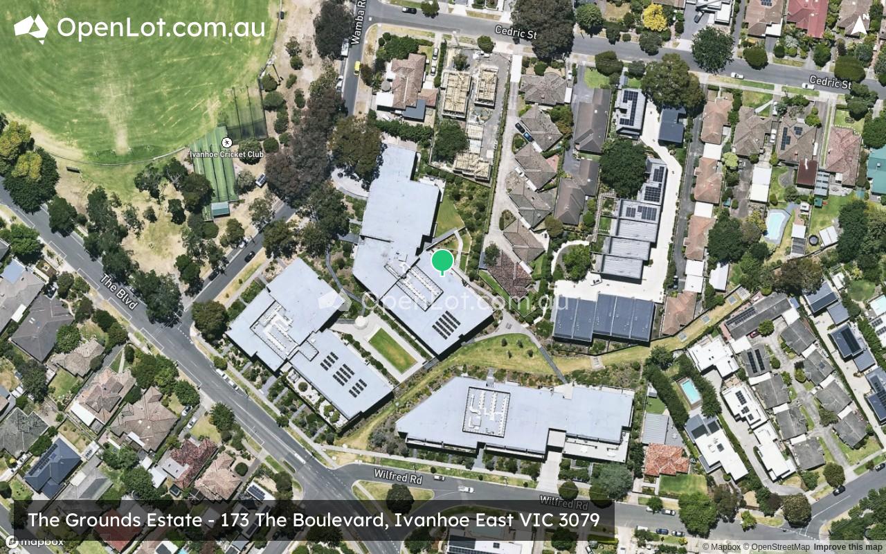 Satellite image for The Grounds Estate - 173 The Boulevard, Ivanhoe East VIC 3079