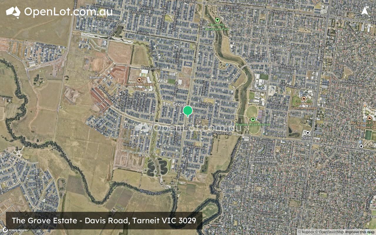 Satellite image for The Grove Estate - Davis Road, Tarneit VIC 3029