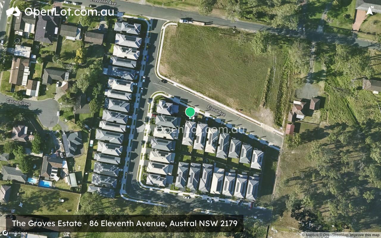 Satellite image for The Groves Estate - 86 Eleventh Avenue, Austral NSW 2179