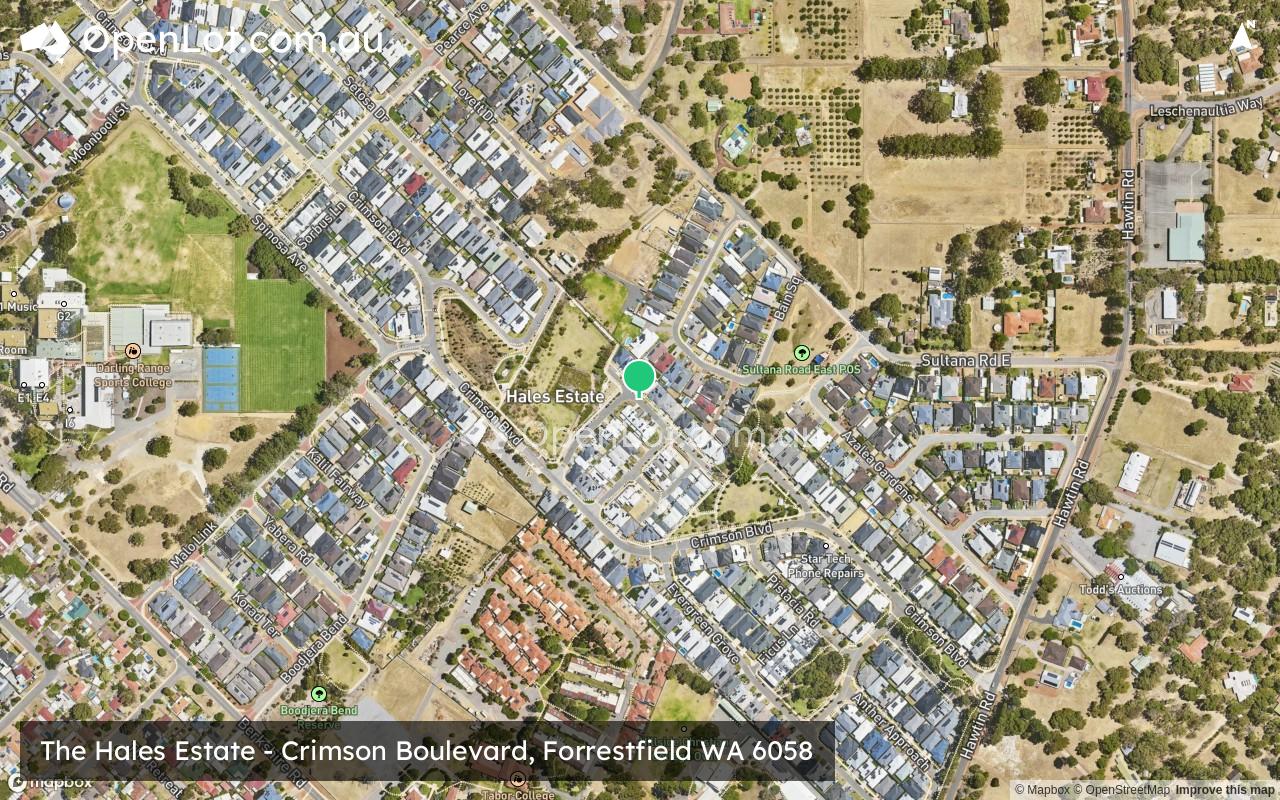 Satellite image for The Hales Estate - Crimson Boulevard, Forrestfield WA 6058