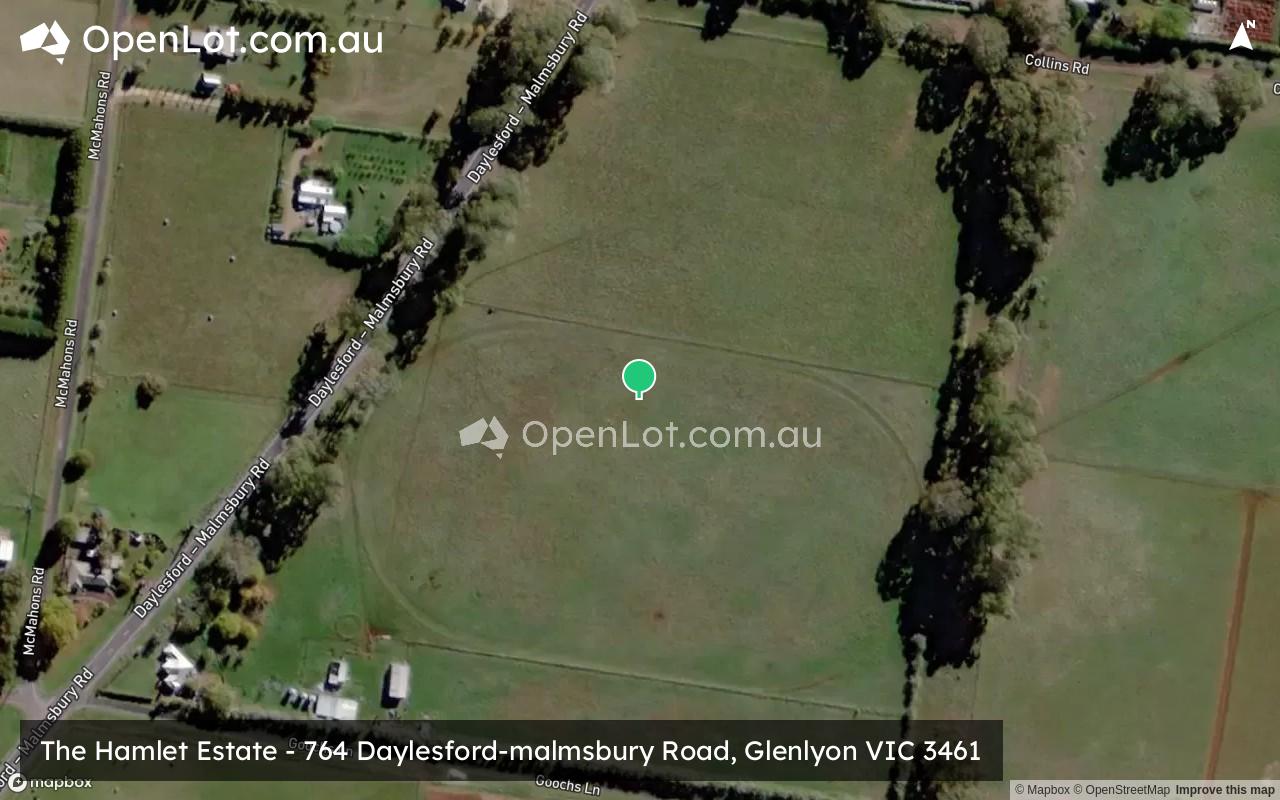Satellite image for The Hamlet Estate - 764 Daylesford-malmsbury Road, Glenlyon VIC 3461