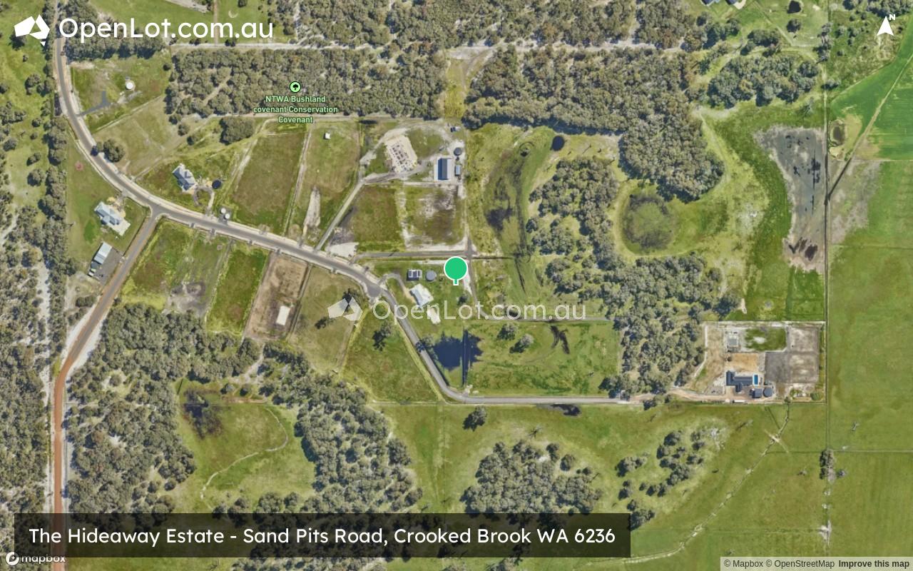 Satellite image for The Hideaway Estate - Sand Pits Road, Crooked Brook WA 6236