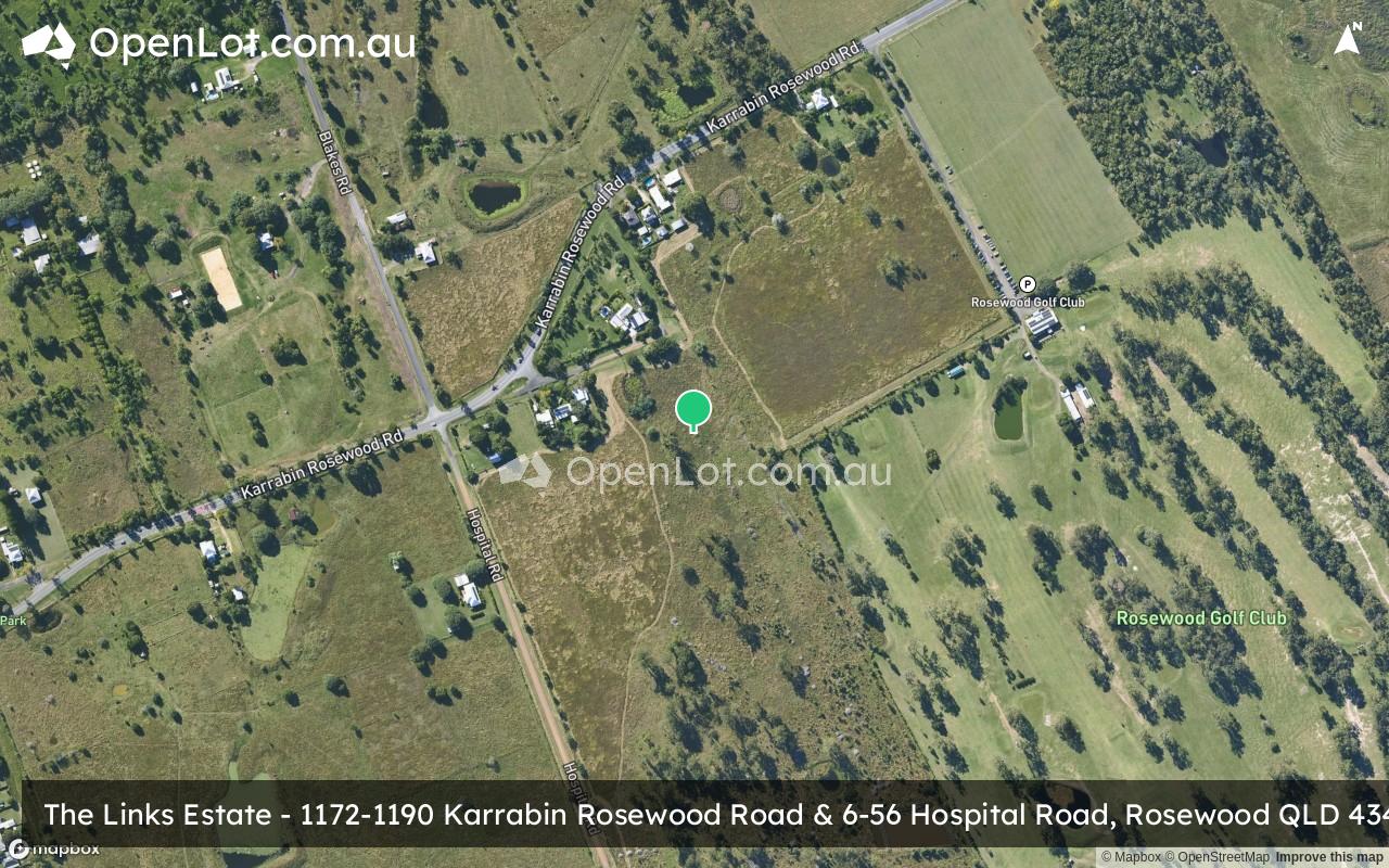 Satellite image for The Links Estate - 1172-1190 Karrabin Rosewood Road & 6-56 Hospital Road, Rosewood QLD 4340