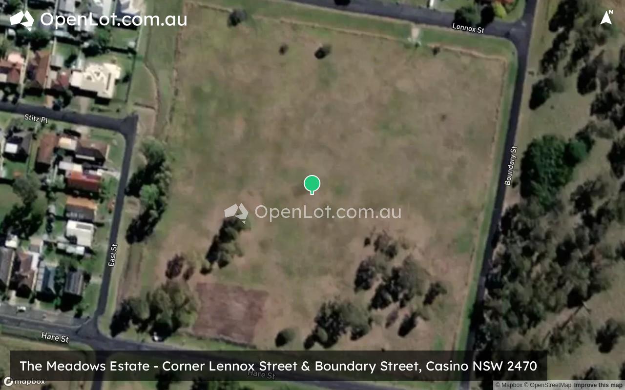 Satellite image for The Meadows Estate - Corner Lennox Street & Boundary Street, Casino NSW 2470
