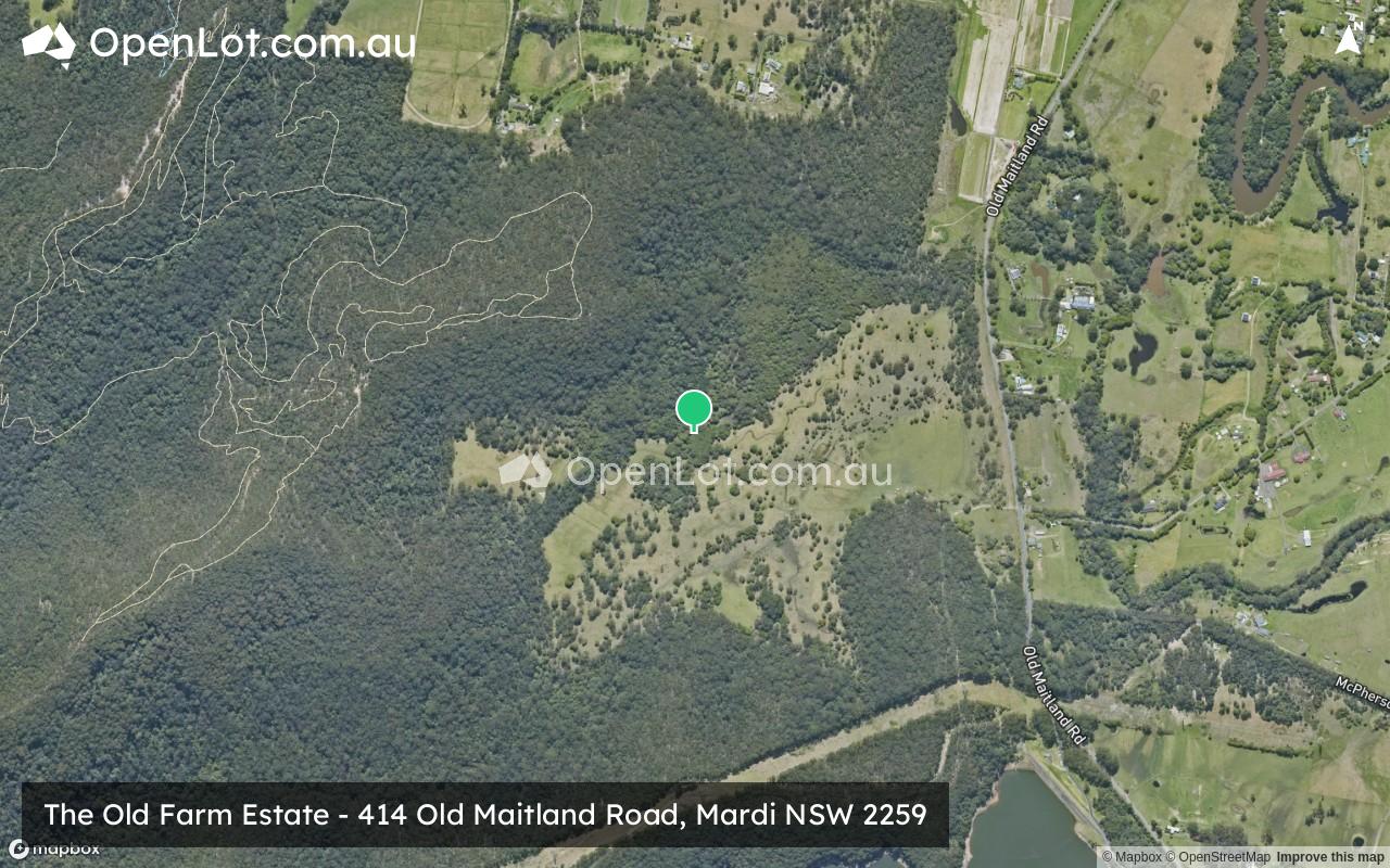 Satellite image for The Old Farm Estate - 414 Old Maitland Road, Mardi NSW 2259