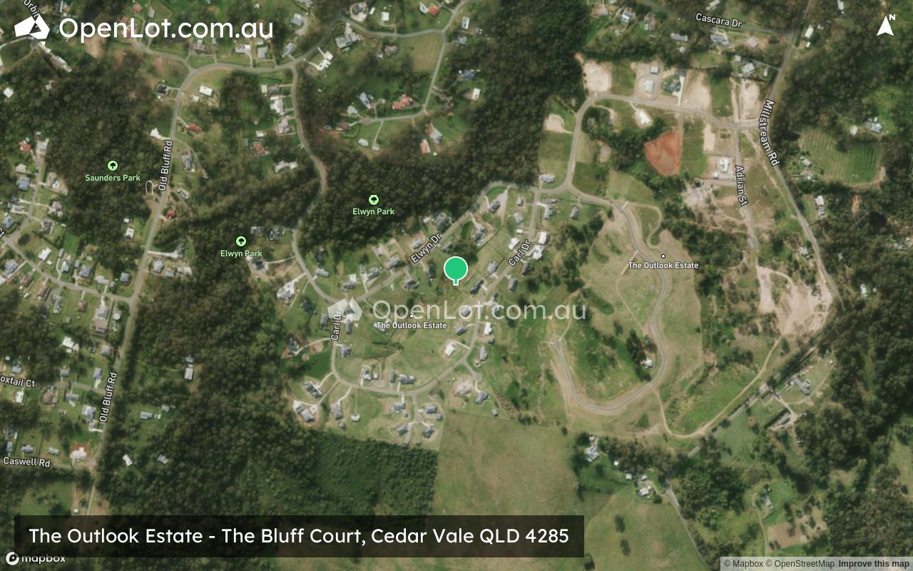 Satellite image for The Outlook Estate - The Bluff Court, Cedar Vale QLD 4285
