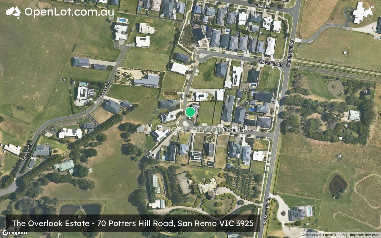 Satellite image for The Overlook Estate - 70 Potters Hill Road, San Remo VIC 3925