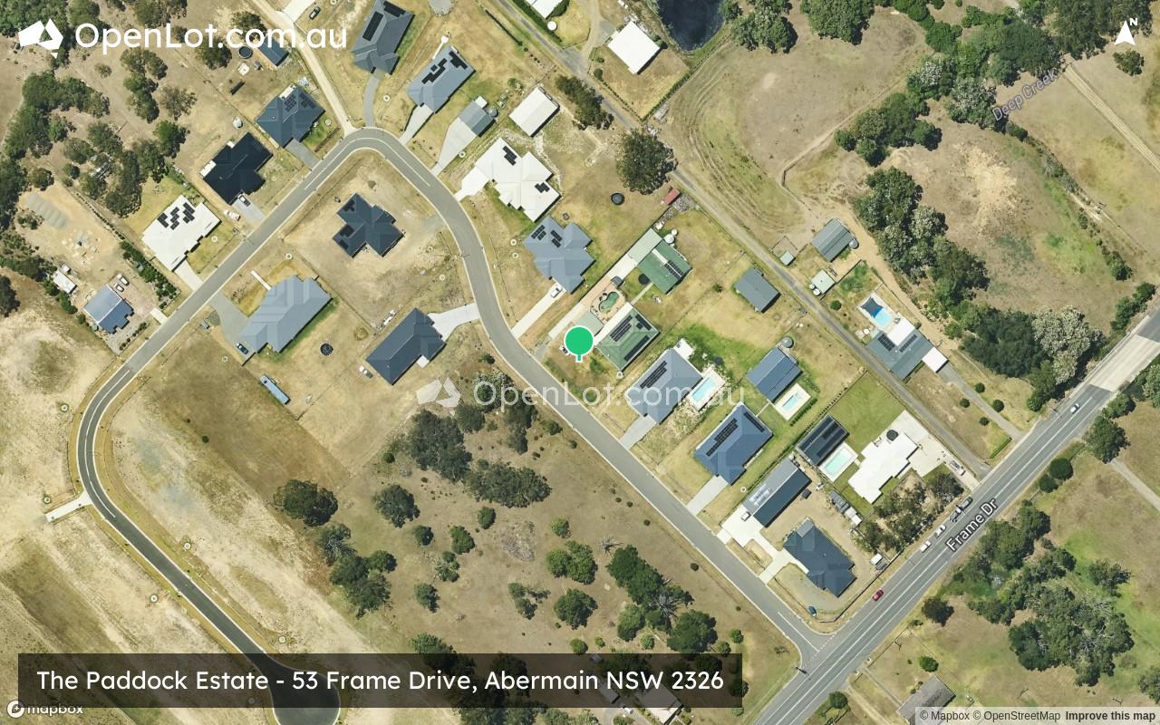 Satellite image for The Paddock Estate - 53 Frame Drive, Abermain NSW 2326