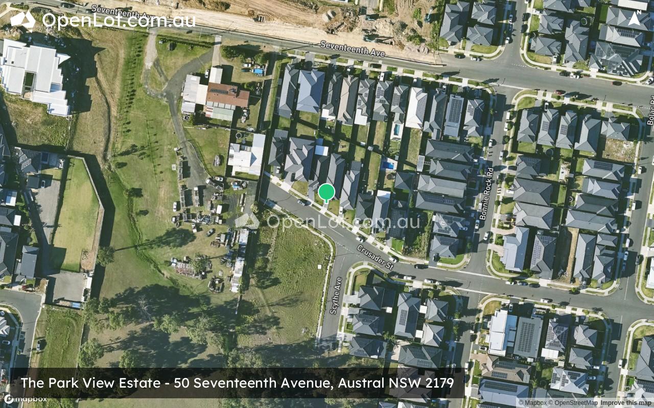 Satellite image for The Park View Estate - 50 Seventeenth Avenue, Austral NSW 2179