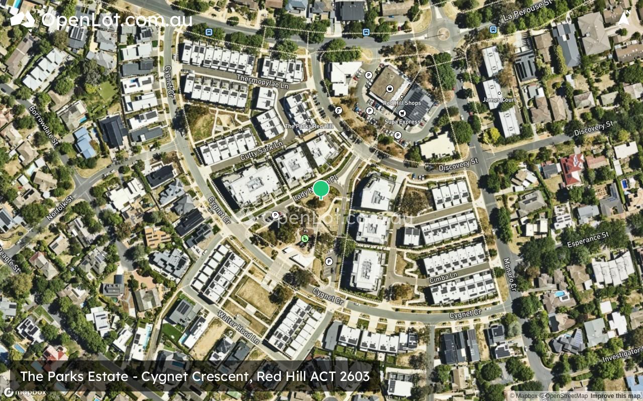 Satellite image for The Parks Estate - Cygnet Crescent, Red Hill ACT 2603