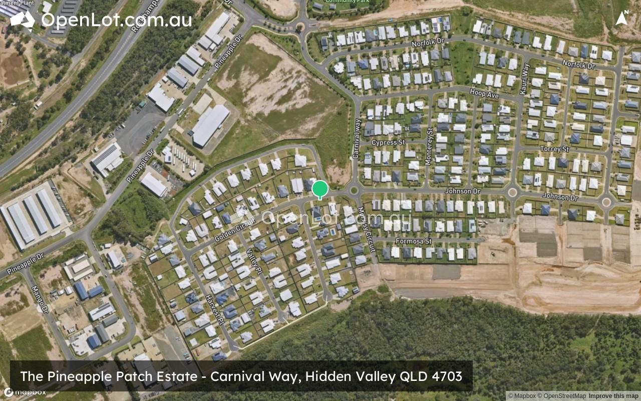 Satellite image for The Pineapple Patch Estate - Carnival Way, Hidden Valley QLD 4703