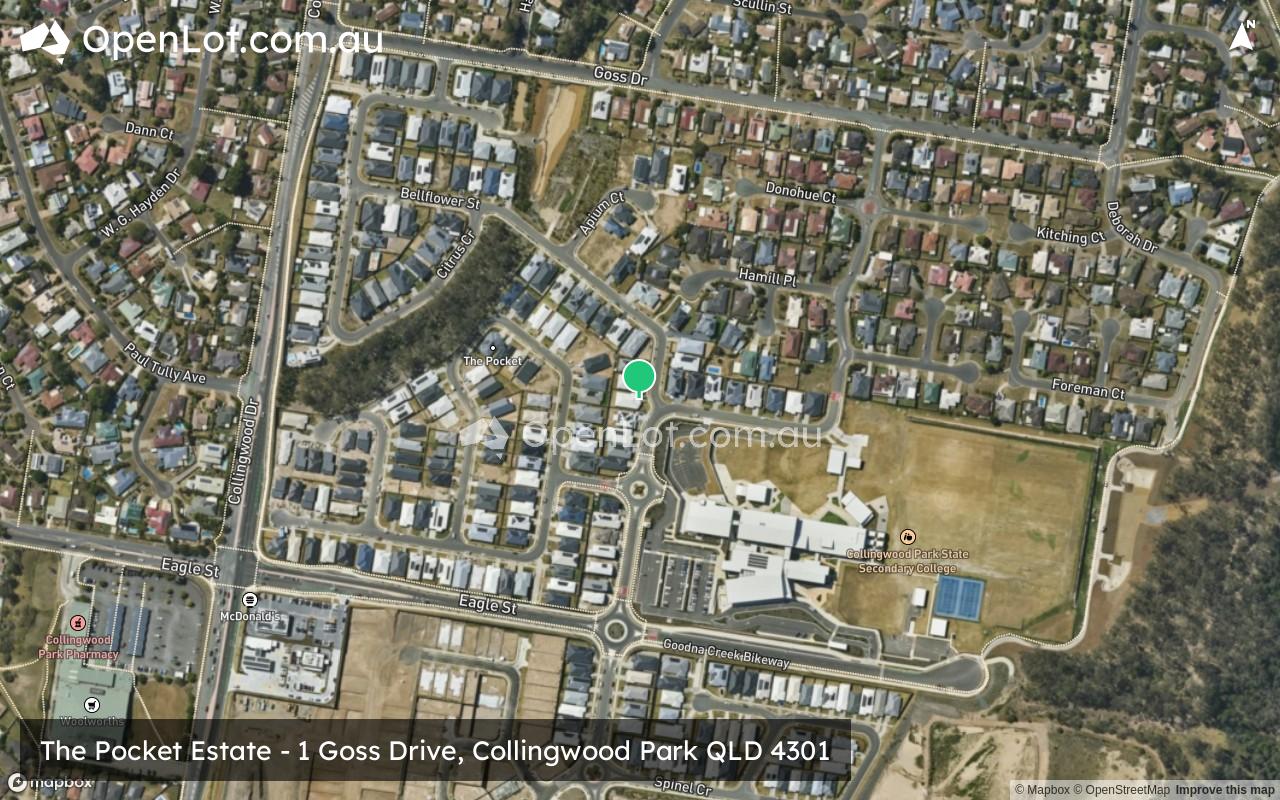 Satellite image for The Pocket Estate - 1 Goss Drive, Collingwood Park QLD 4301