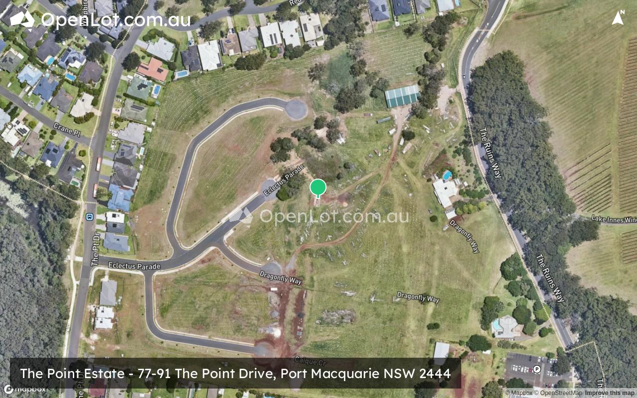 Satellite image for The Point Estate - 77-91 The Point Drive, Port Macquarie NSW 2444