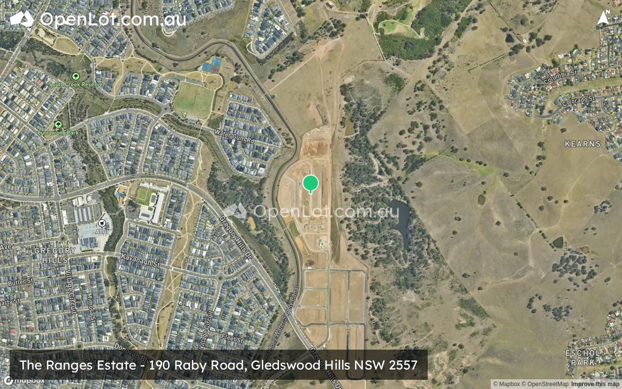 Satellite image for The Ranges Estate - 190 Raby Road, Gledswood Hills NSW 2557