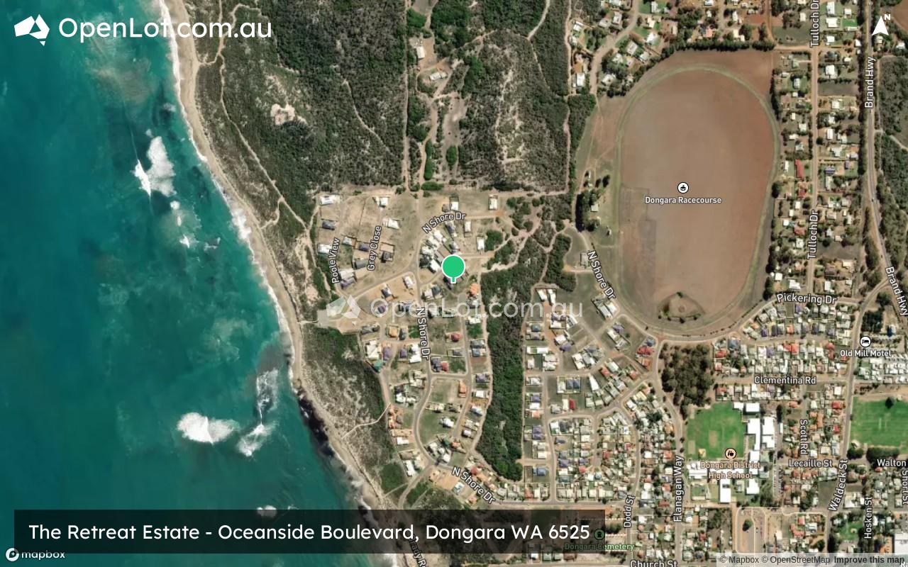 Satellite image for The Retreat Estate - Oceanside Boulevard, Dongara WA 6525
