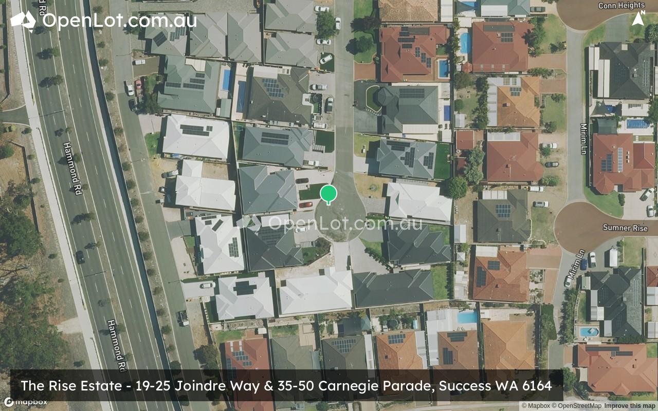Satellite image for The Rise Estate - 19-25 Joindre Way & 35-50 Carnegie Parade, Success WA 6164