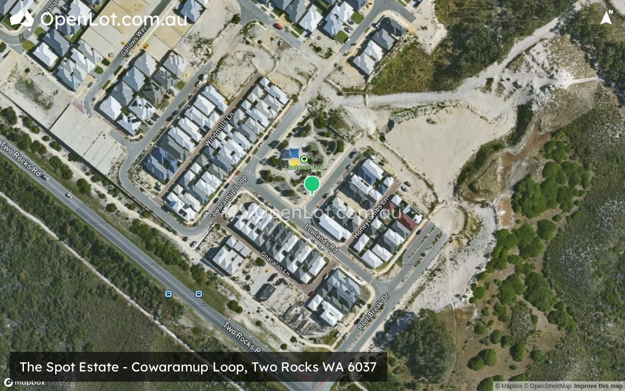 Satellite image for The Spot Estate - Cowaramup Loop, Two Rocks WA 6037