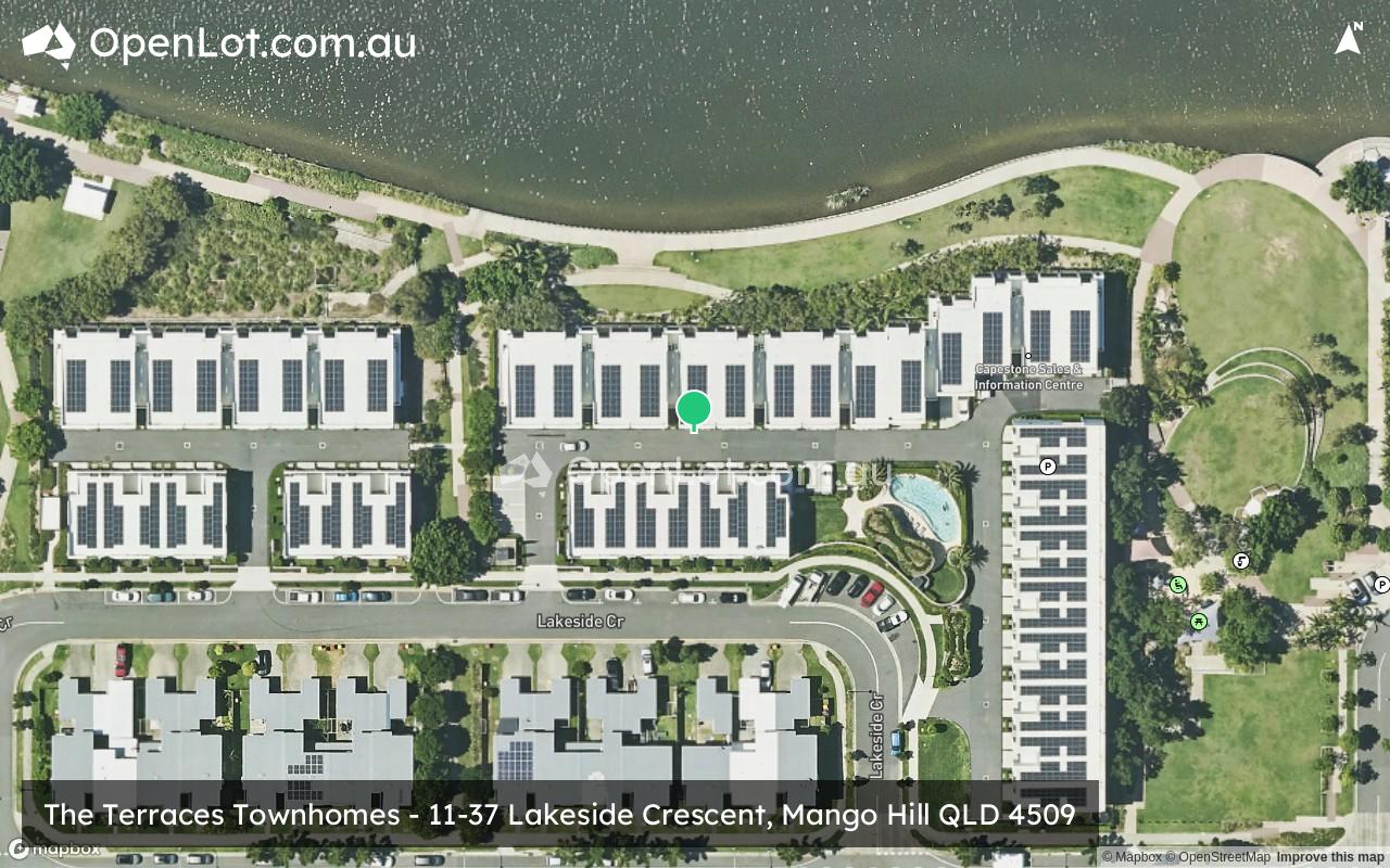 Satellite image for The Terraces Townhomes - 11-37 Lakeside Crescent, Mango Hill QLD 4509
