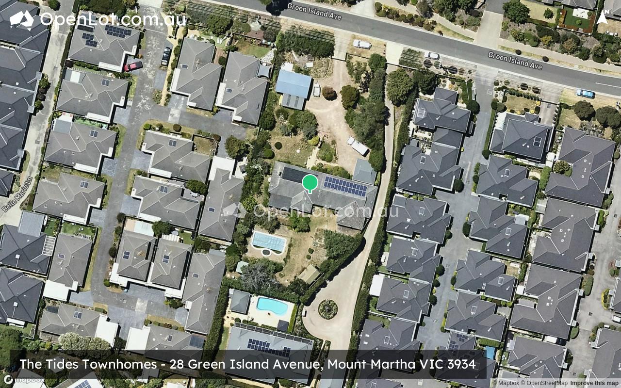 Satellite image for The Tides Townhomes - 28 Green Island Avenue, Mount Martha VIC 3934