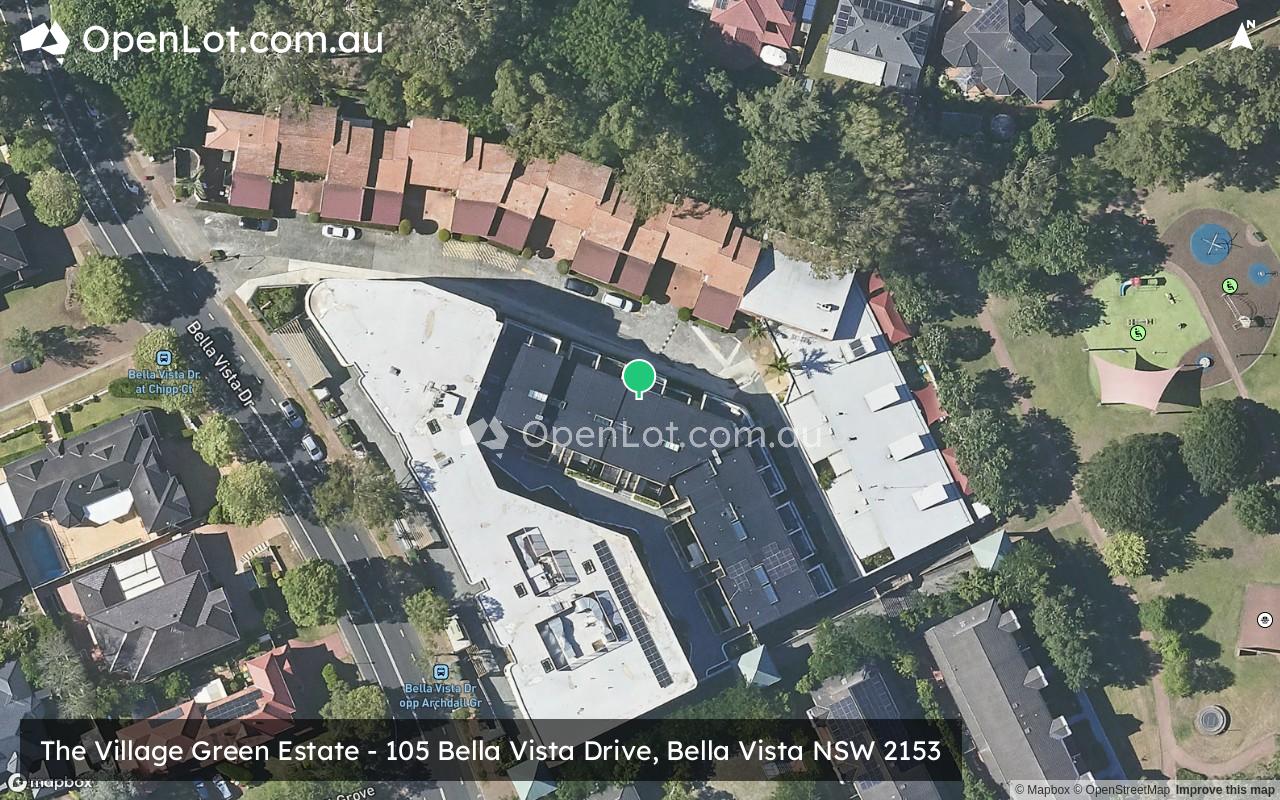 Satellite image for The Village Green Estate - 105 Bella Vista Drive, Bella Vista NSW 2153