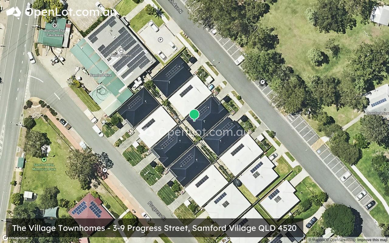 Satellite image for The Village Townhomes - 3-9 Progress Street, Samford Village QLD 4520