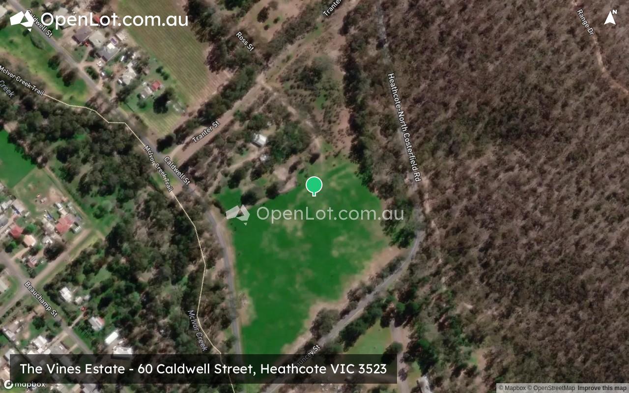 Satellite image for The Vines Estate - 60 Caldwell Street, Heathcote VIC 3523