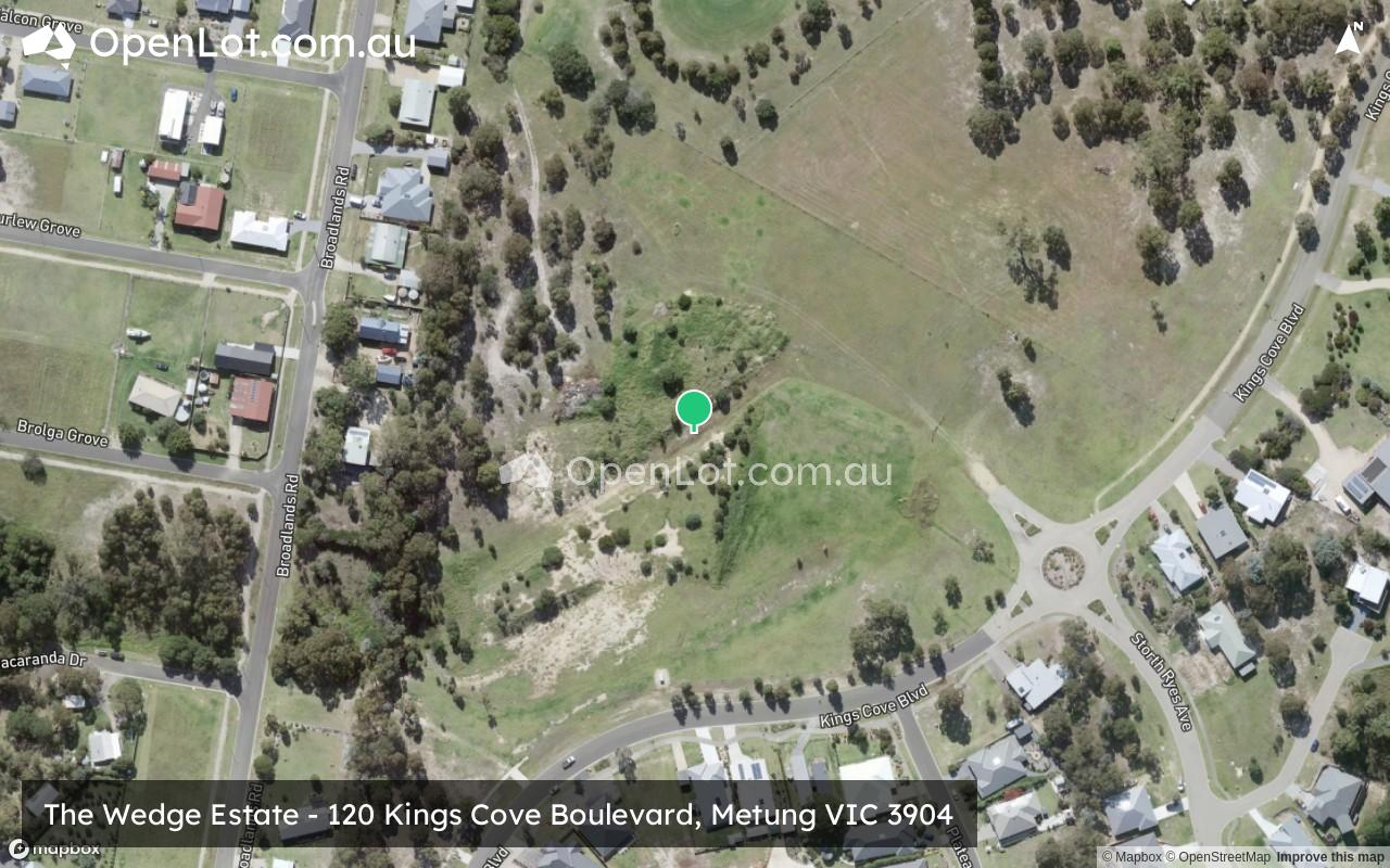 Satellite image for The Wedge Estate - 120 Kings Cove Boulevard, Metung VIC 3904