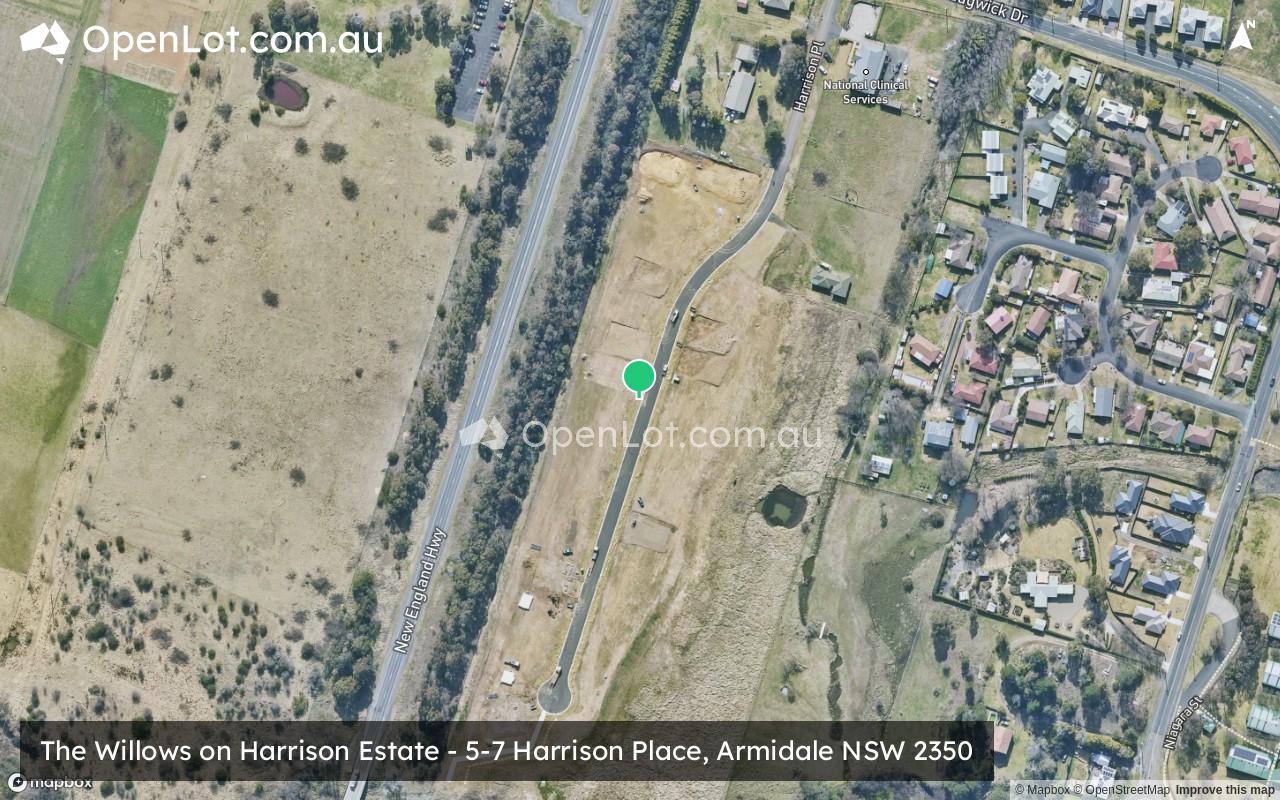 Satellite image for The Willows on Harrison Estate - 5-7 Harrison Place, Armidale NSW 2350