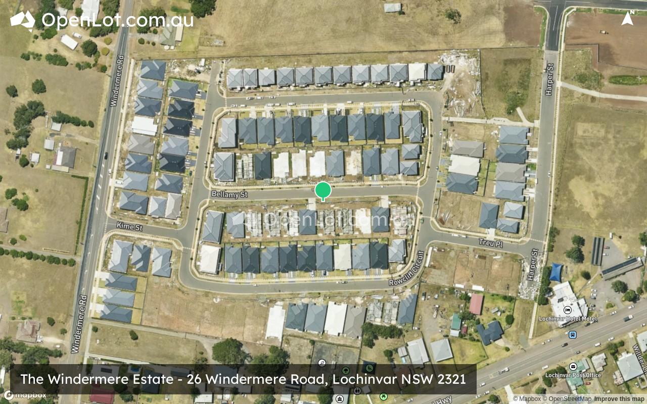 Satellite image for The Windermere Estate - 26 Windermere Road, Lochinvar NSW 2321