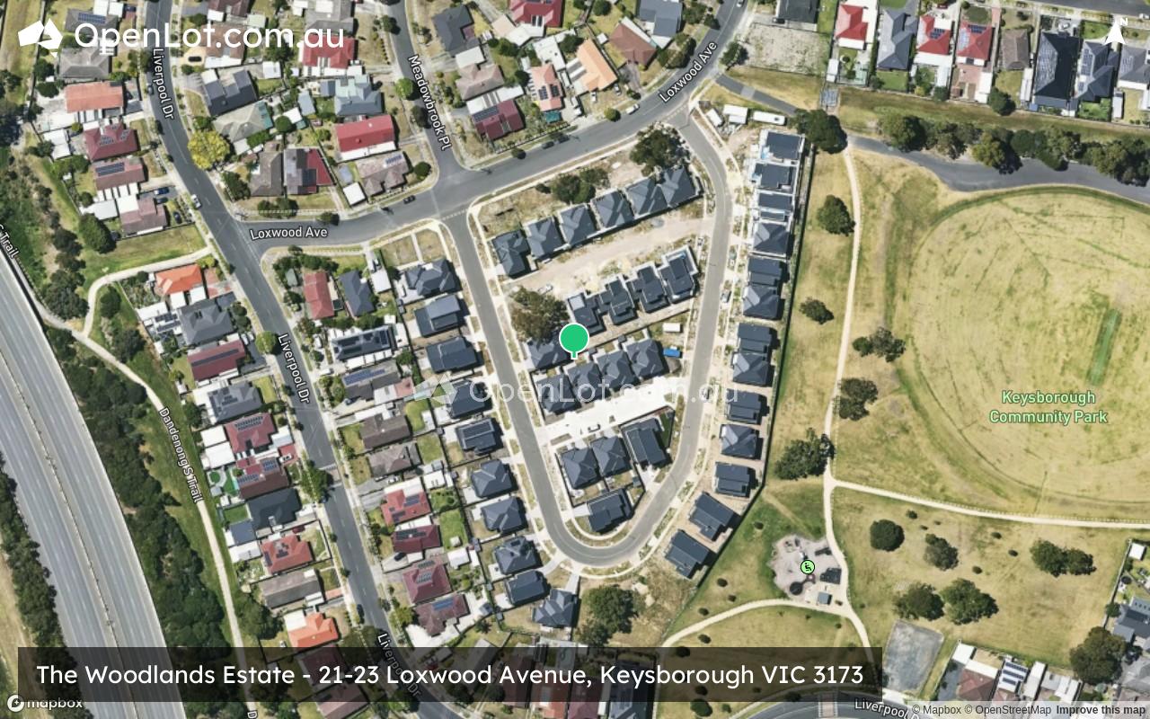 Satellite image for The Woodlands Estate - 21-23 Loxwood Avenue, Keysborough VIC 3173