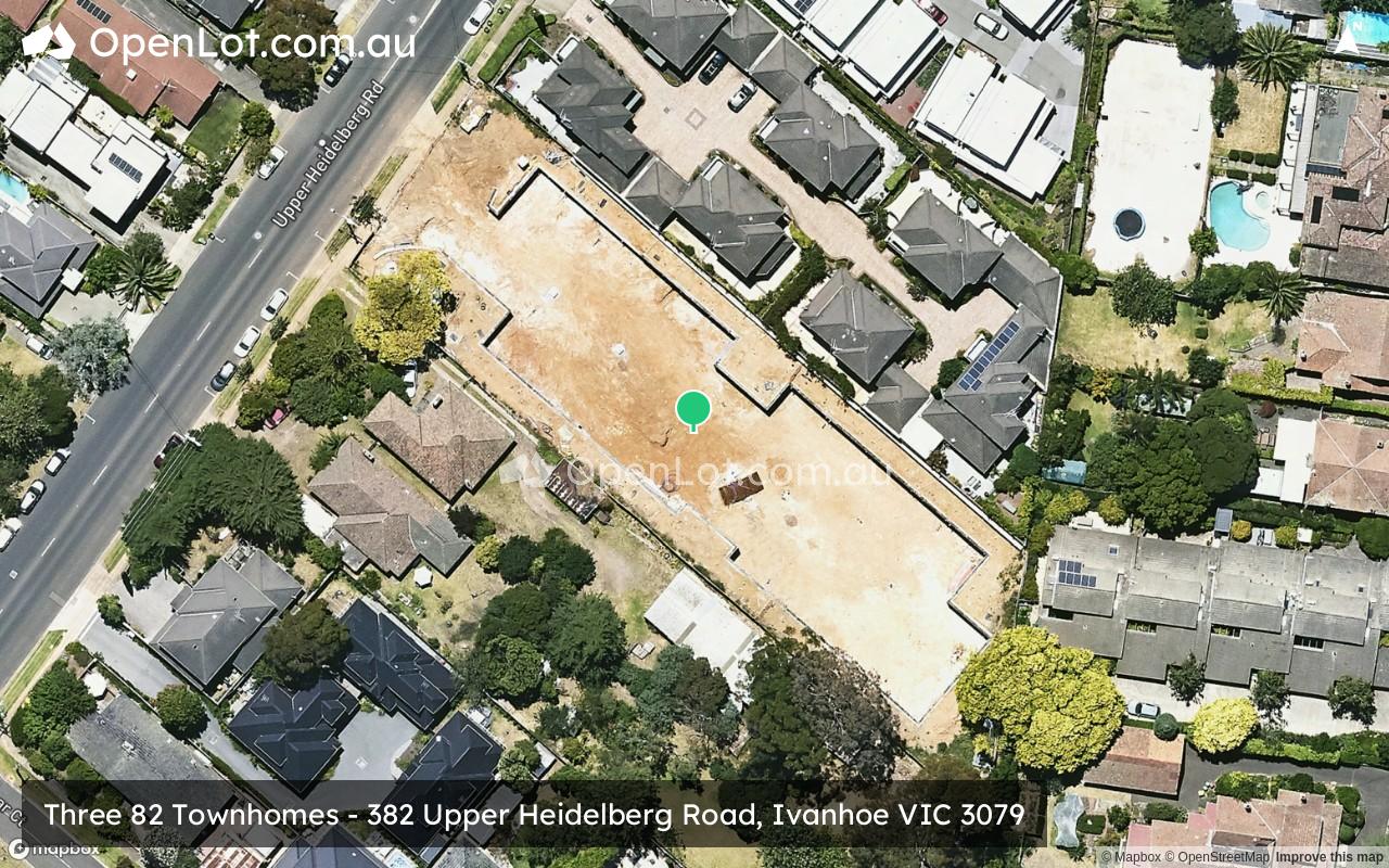 Satellite image for Three 82 Townhomes - 382 Upper Heidelberg Road, Ivanhoe VIC 3079