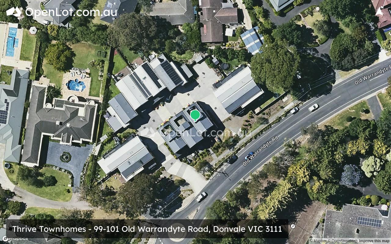 Satellite image for Thrive Townhomes - 99-101 Old Warrandyte Road, Donvale VIC 3111