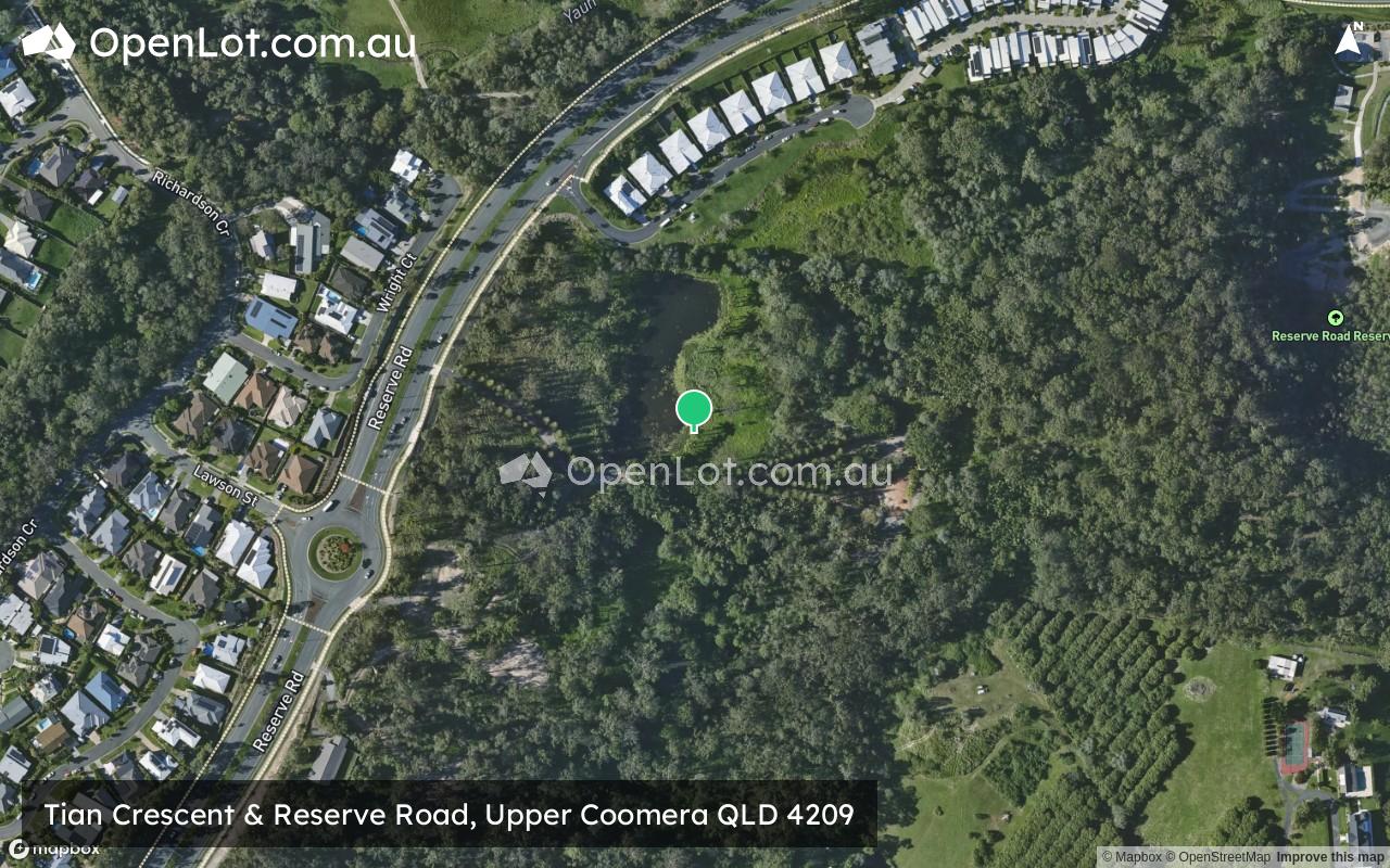 Satellite image for Tian Crescent & Reserve Road, Upper Coomera QLD 4209
