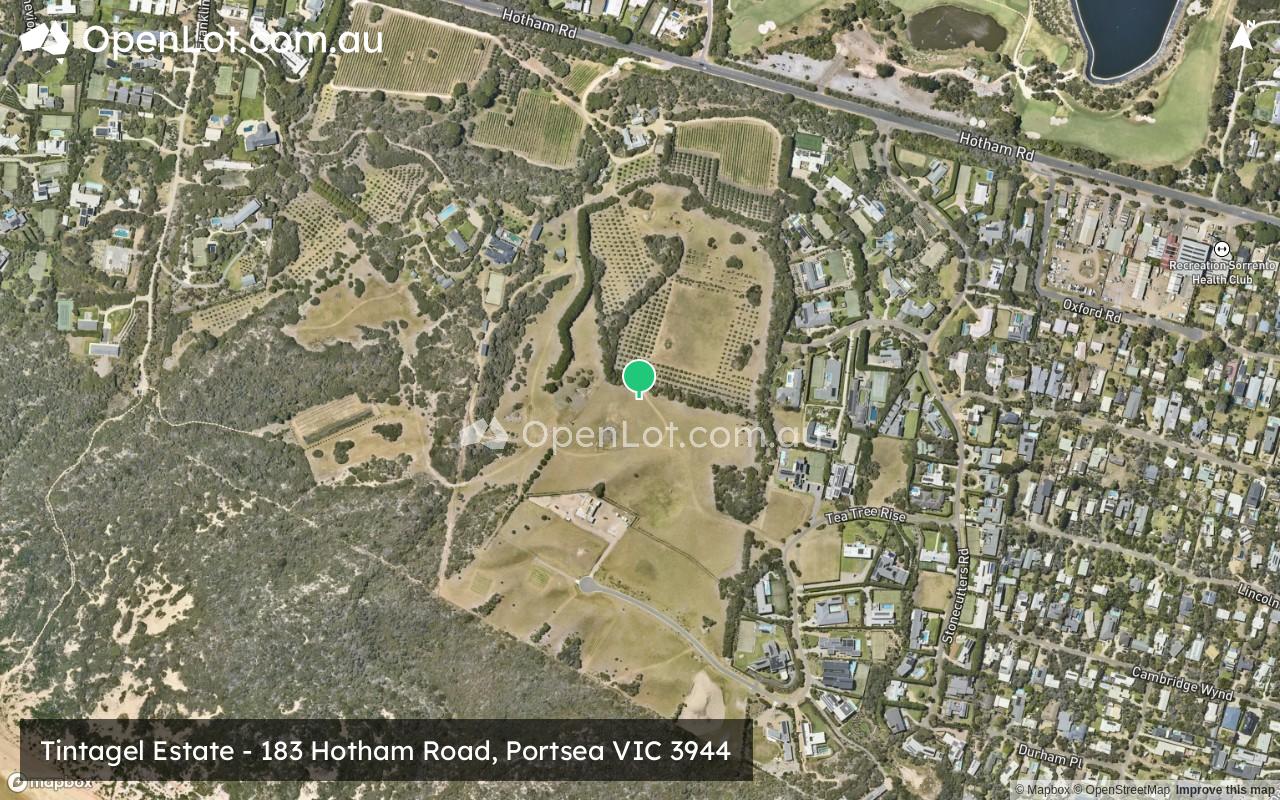 Satellite image for Tintagel Estate - 183 Hotham Road, Portsea VIC 3944