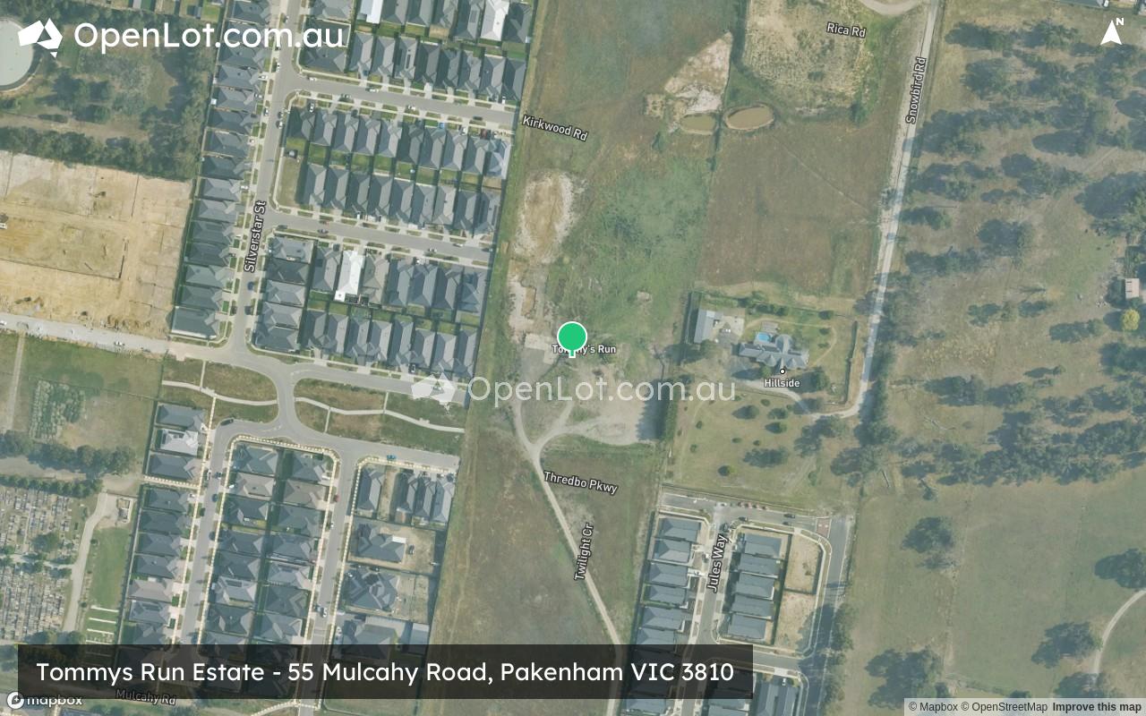 Satellite image for Tommys Run Estate - 55 Mulcahy Road, Pakenham VIC 3810
