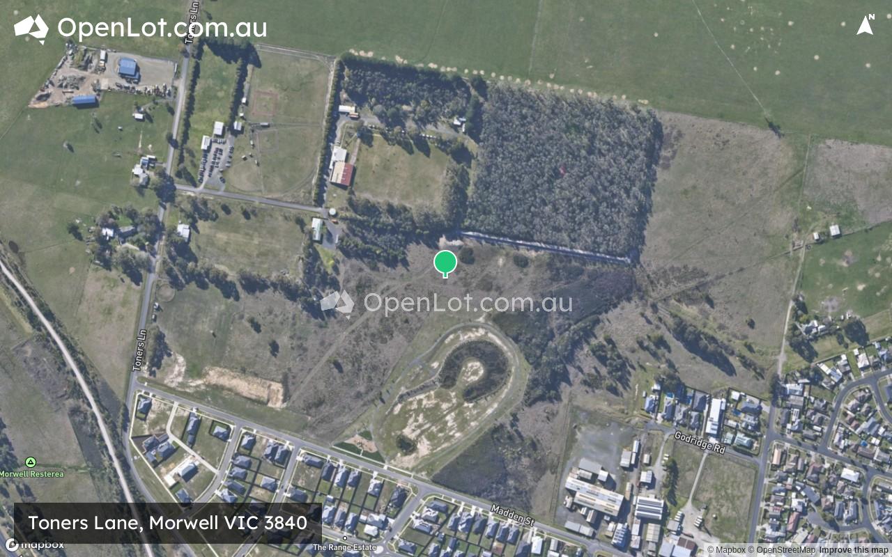 Satellite image for Toners Lane, Morwell VIC 3840